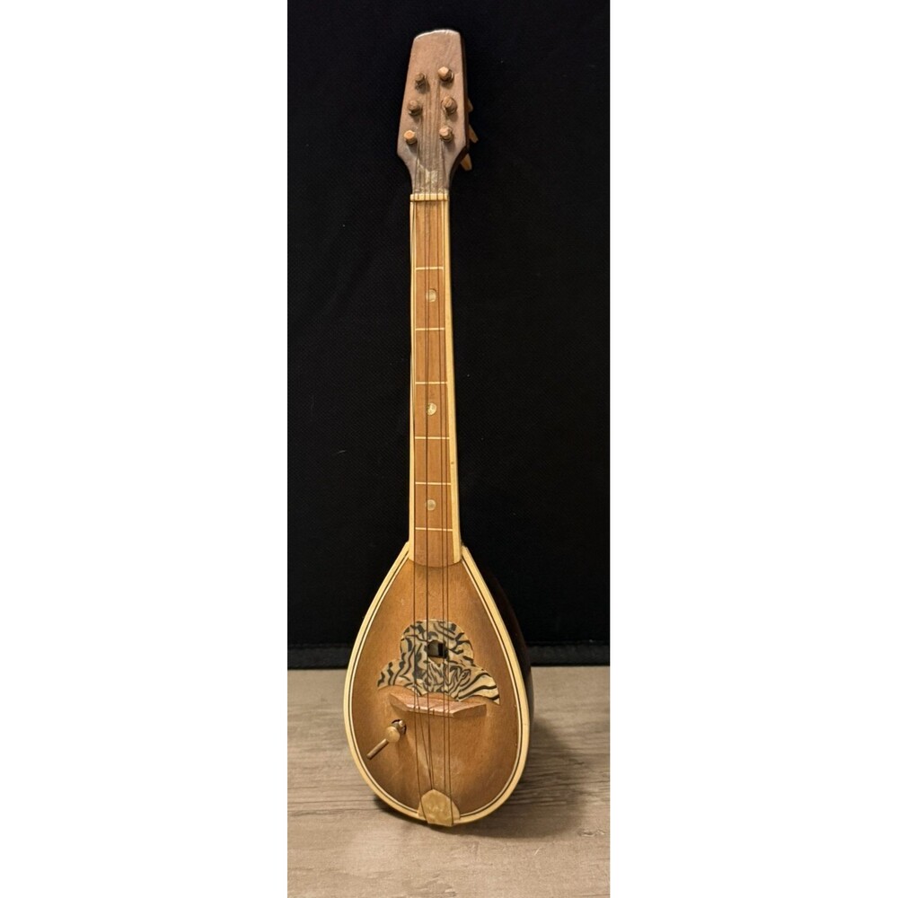 Vintage Miniature Mandolin Music Box 11” Music Does Not Play